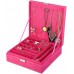 Racdde Two-Layer lint Jewelry Box Organizer Display Storage case with Lock (Rose) 