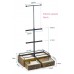 Racdde Jewelry Organizer Metal & Wood Basic Storage Box - 3 Tier Jewelry Stand for Necklaces Bracelet Earrings Ring Carbonized Black 