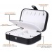 Racdde Travel Jewelry Case Box Women PU Leather 2 Layer Jewelry Organizer Holder for Necklace Earring Rings, Black 