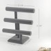 Racdde Jewelry Organizer Holder with 3 Tier, Easily for Necklace Bracelet and Watch Display, Table Top Holder Display Stand, Gray Velvet T Bar Jewelry Tower 
