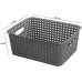 Racdde Plastic Storage Basket, 10.03" x 7.59" x 4.09", Pack of 6, Gray 