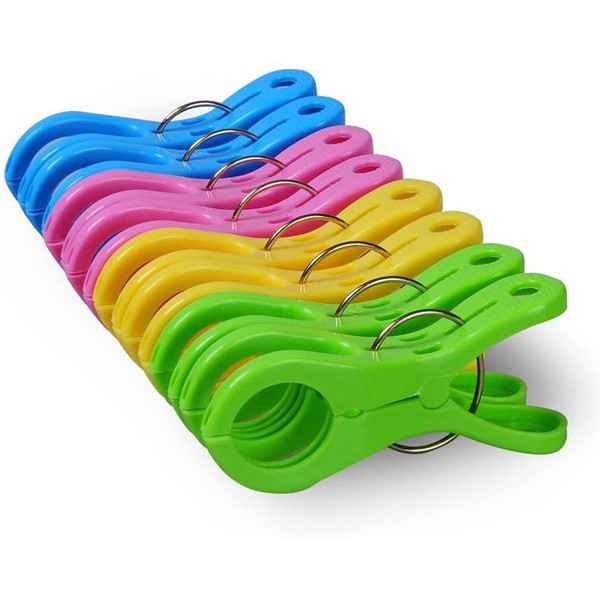 Racdde 8 Pack Double Thickness Jumbo Size Beach Towel Clips for Beach Chairs Or Lounge Chair - Keep Your Towel from Blowing Away,Clothes Lines & Keep Your Clothes Hangers from Blowing Away 