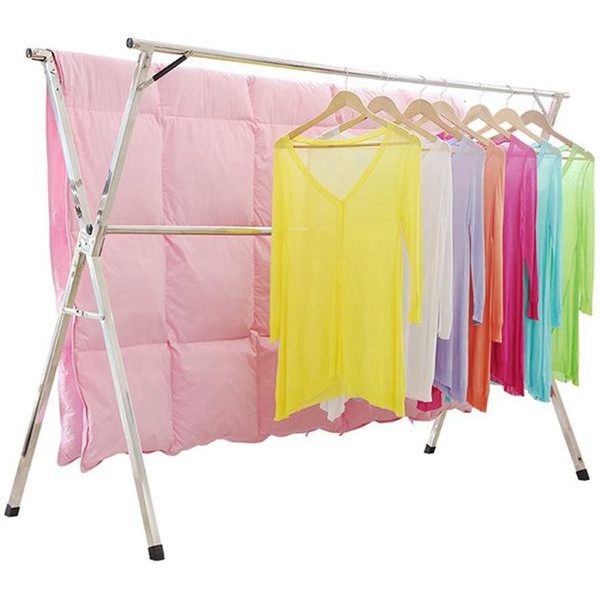 Racdde Clothes Drying Rack for Laundry Free Installed Space Saving Folding Hanger Rack Heavy Duty Stainless Steel 