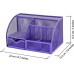 Racdde Mesh Desk Organizer Office with 7 Compartments + Drawer/Desk Tidy Candy/Pen Holder/Multifunctional Organizer Purple Color (EX348-PPL) 