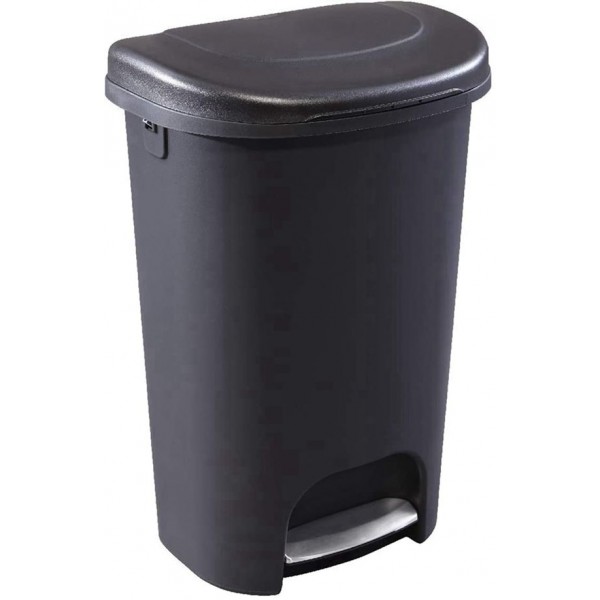 Racdde NEW 2019 VERSION Step-On Lid Trash Can for Home, Kitchen, and Bathroom Garbage, 13 Gallon, Black 