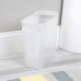 Racdde Slim Plastic Rectangular Small Trash Can Wastebasket, Garbage Container Bin with Handles for Bathroom, Kitchen, Home Office, Dorm, Kids Room - 10" High, Shatter-Resistant - Frost Clear 