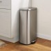 Racdde Rectangle, Stainless Steel, Soft-Close, Step Trash Can, 30L, Satin Nickel 