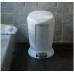 Racdde 6 Liter / 1.6 Gallon Compact Plastic Round Bathroom Step Trash Can, White Plastic 