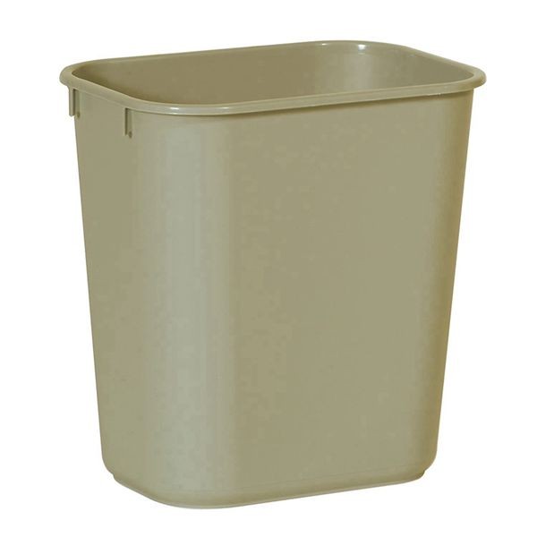 Racdde FG295500BEIG Plastic Resin Deskside Wastebasket, 3.5 Gallon/13 Quart, Beige (Pack of 12) 