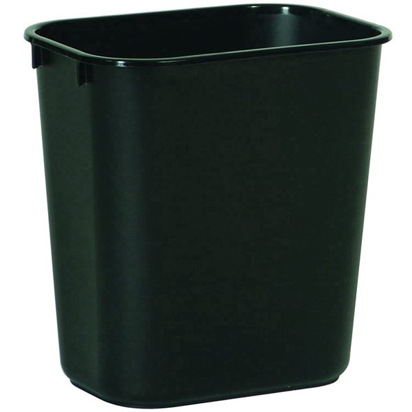 Racdde FG295500BLA Plastic Resin Deskside Wastebasket, 3.5 Gallon/13 Quart, Black (Pack of 12) 