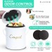 Racdde COMPOST BIN - Farmhouse Kitchen Compost Bin for Kitchen Counter BONUS Inner Compost Bucket for Kitchen, 2 Fruit Fly Trap Filters. Composter for Zero Waste. Countertop Compost Bin, Compost Pail 