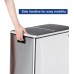 Racdde 16 Gallon Step Trash Can, Double Recycle Pedal Bin, 2 x 30L Garbage Bin with Plastic Inner Buckets and Carry Handles, Fingerprint Proof Stainless Steel, Slow Close ULTB60NL 