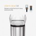 Racdde 10 Liter / 2.6 Gallon Butterfly Lid Bathroom Step Trash Can, Brushed Stainless Steel 