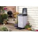 Racdde Rockford Resin 38 Gallon Trash Can with Lid and Drip Tray for Easy Cleaning - Perfect for Patios, Kitchens, and Outdoor Entertaining, Grey 