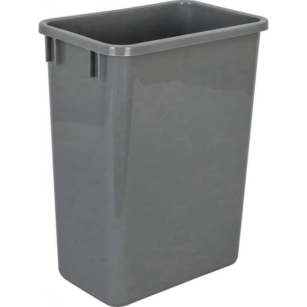 Racdde Plastic Waste Container, 9-7/16" Width x 14-1/2" Depth x 18" Height, Grey 
