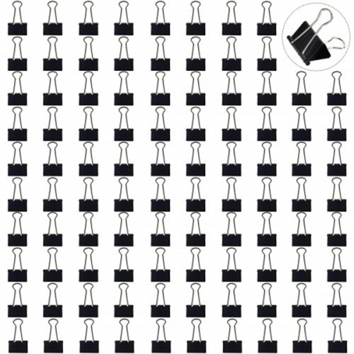 racdde Mini Binder Clips 3/4-Inch Small Black Paper Clamps for Office Supplies,96-Pack (19mm) 
