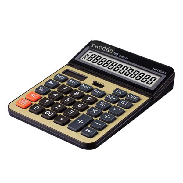 racdde Calculator,  12 Digit Basic Calculators with Dual Power, Big Button Keys and Large LCD Display(C-8018)