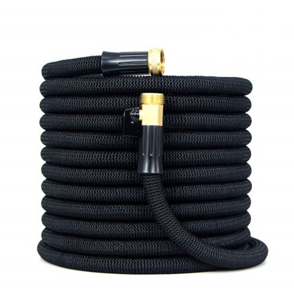 Racdde 75ft Expandable Garden Hose, Water Hose with Double Latex Core, 3/4" Solid Brass Fittings, Heavy Duty Outer Fabric, Expanding Water Hose for Garden, Pets, Car Wash 