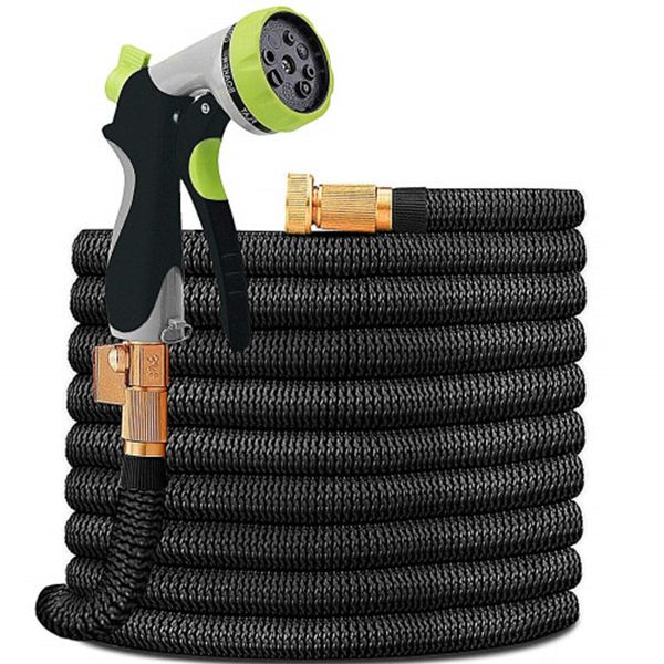  Racdde Garden Hose Lightweight Durable Flexible Water Hose with 3/4 Nozzle Solid Brass Connector and High Pressure Water Spray Nozzle Expanding Hoses (50 FT)