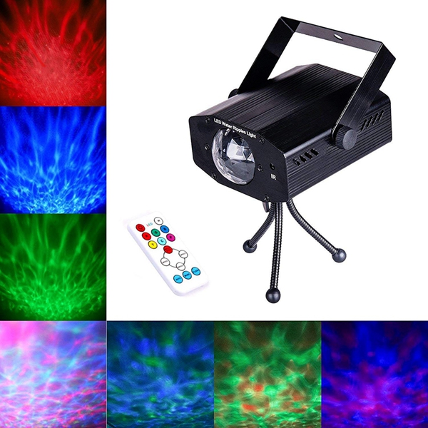 Racdde Laser Lights, 7 Colors Led Stage Party Light Projector, Strobe Water Ripples Lighting for Wedding, Home Karaoke, Club, Bar, Disco and DJ 