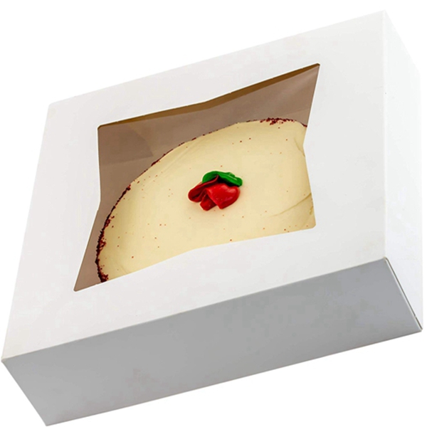Racdde Gourmet 10in White Bakery Boxes 25 Pk. Cute Window Displays for Pies, Cakes, Cupcakes and Pastries. Transport Baked Goods with Sturdy, Easy-to Use Carriers. Give Sweet Holiday Gifts at Work or School 