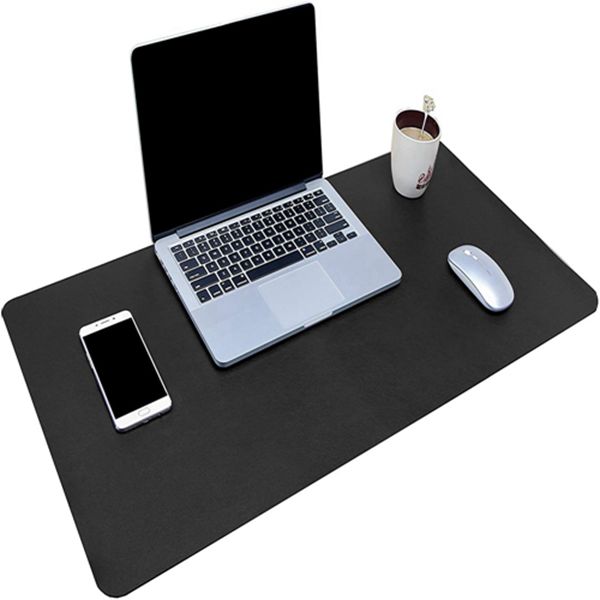 Multifunctional Office Desk Pad, 31.5" x 15.7" Racdde Ultra Thin Waterproof PU Leather Mouse Pad, Dual Use Desk Writing Mat for Office/Home (31.5" x 15.7", Black) 