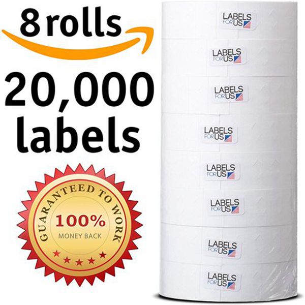 Racdde - Monarch 1131 Compatible Labels - White - 20,000 Labels - Pack with 8 rolls 