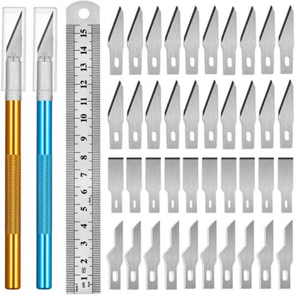 Racdde Exacto Knife Upgrade Precision Carving Craft Knife Hobby Knife Exacto Knife Kit 40 Spare Exacto Knife Blades for Art, Scrapbooking,Stencil 