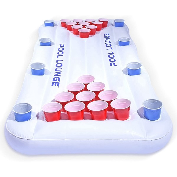 Racdde Pool Lounge Floating Beer Pong Table Inflatable with Social Floating 